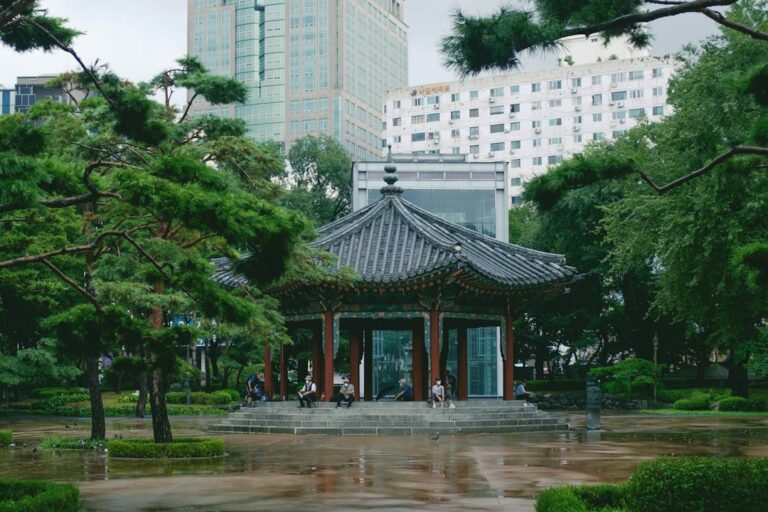 Seoul city scene under changing weather, illustrating Korea weather forecasts
