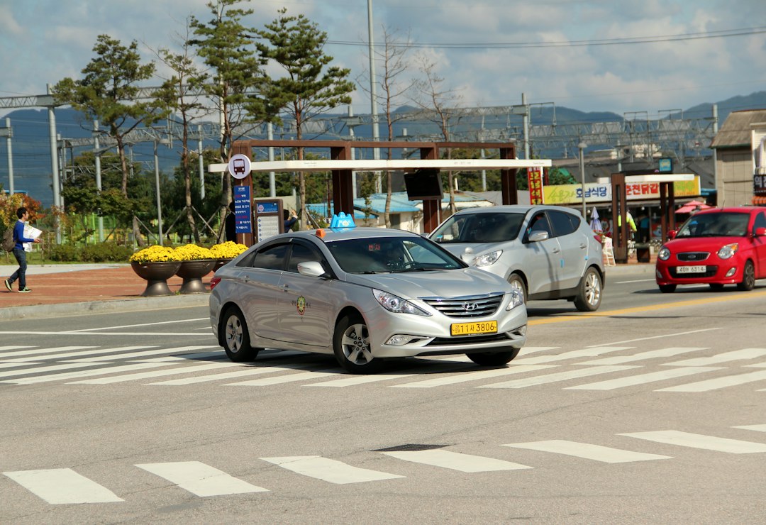 Taxi on a Seoul street, illustrating taxi translation help for foreign visitors