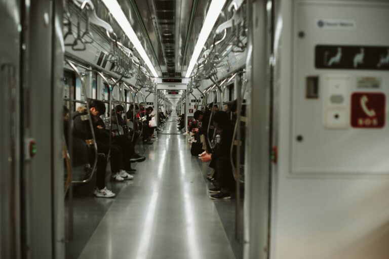 Inside a Seoul subway train