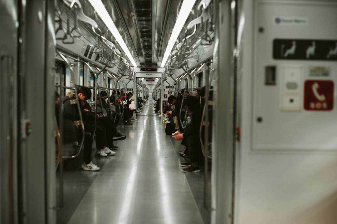 Inside a Seoul subway train