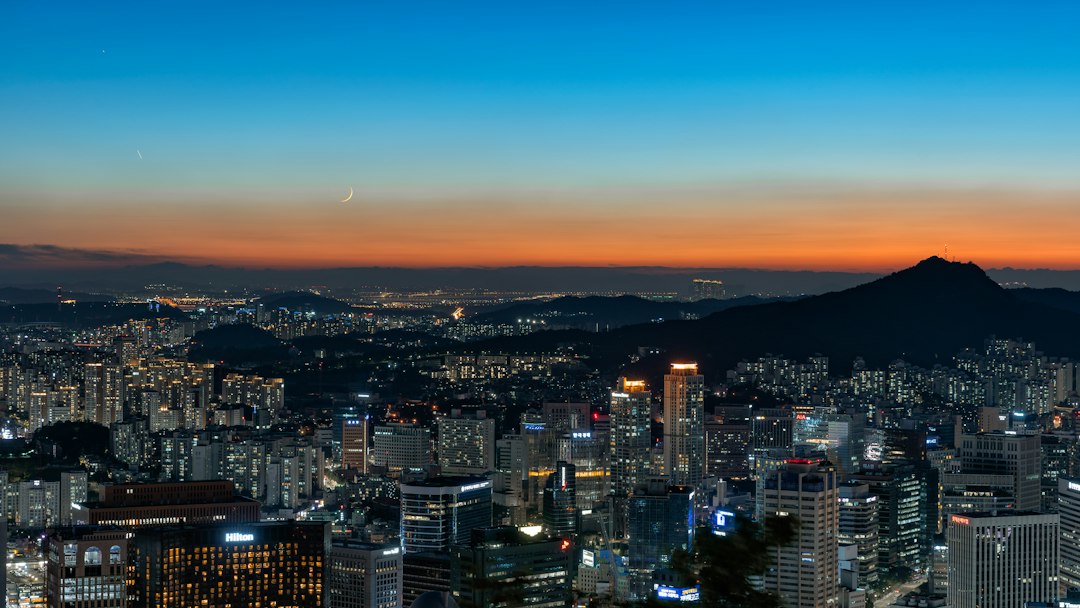 Seoul skyline with Namsan, representing neighborhoods for visitors